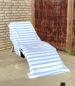 Cover til solseng - Stribet Blå