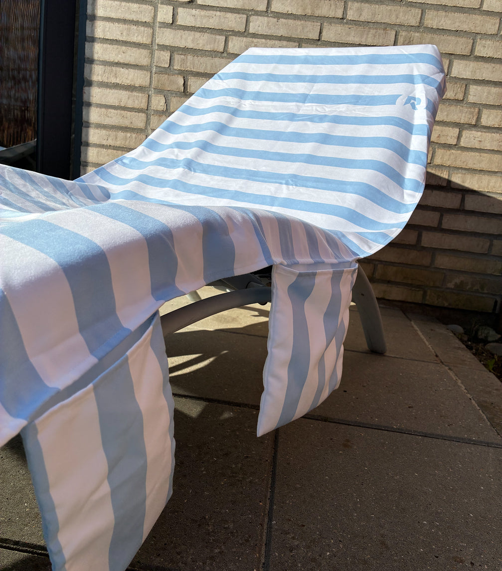 Cover til solseng - Stribet Blå