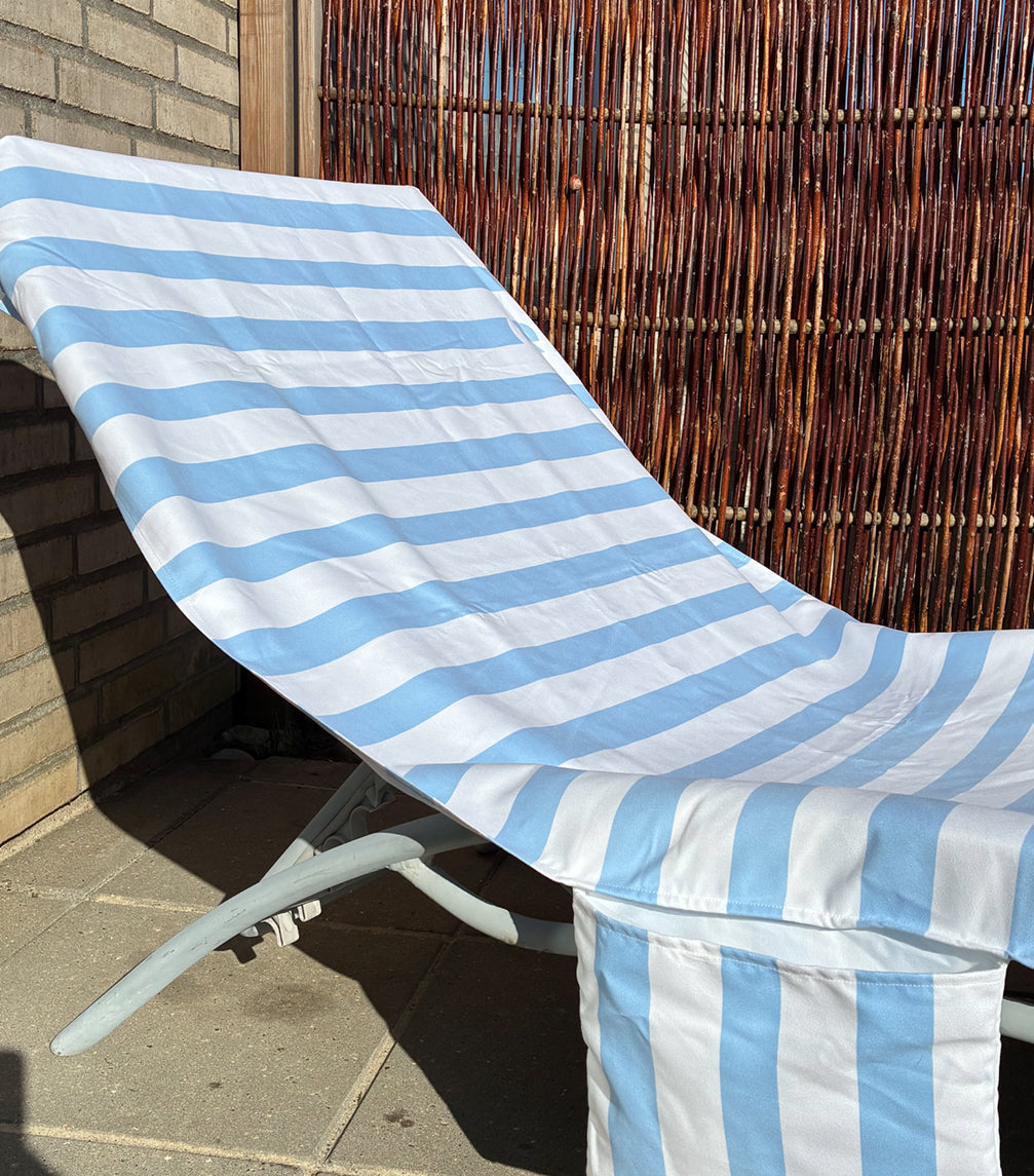 Cover til solseng - Stribet Blå