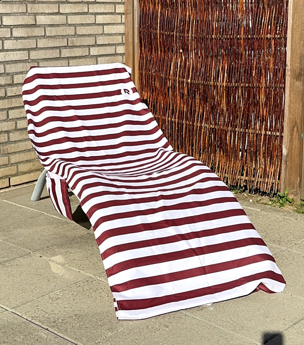 Cover til solseng - Stribet Bordeaux