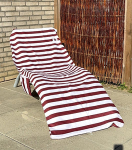 Cover til solseng - Stribet Bordeaux