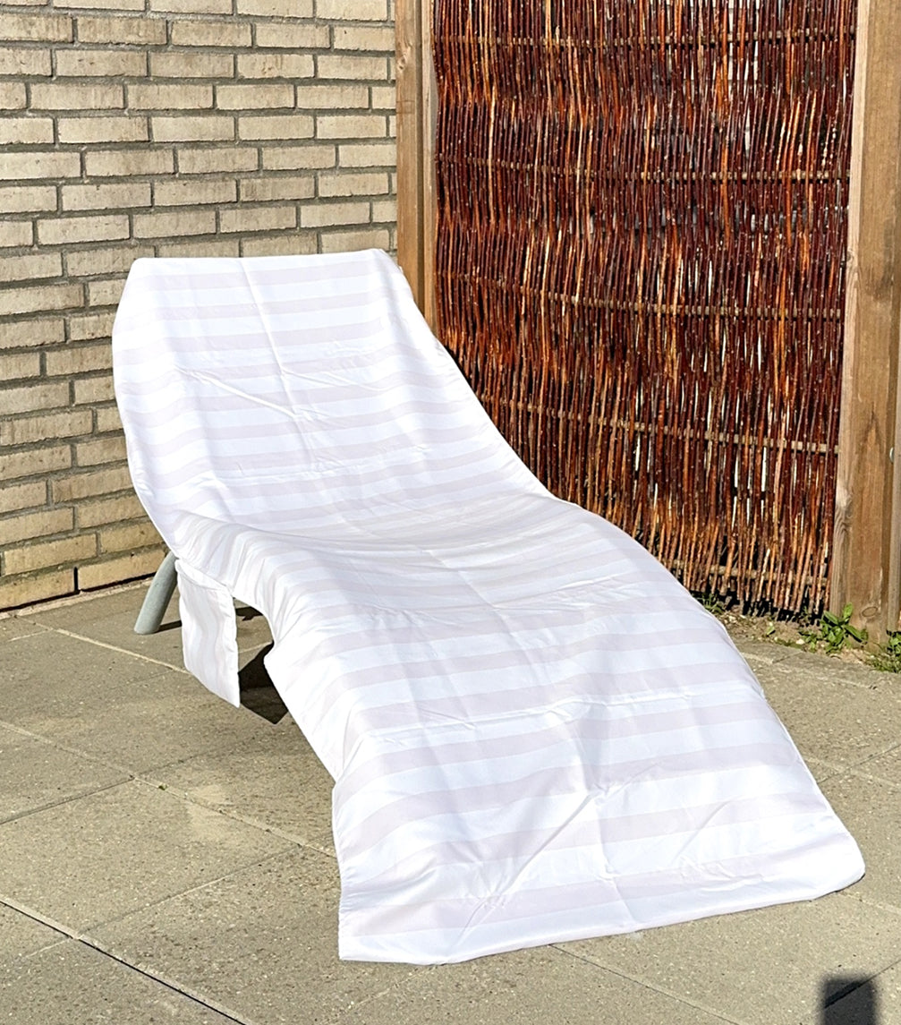 Cover til solseng - Stribet Grå