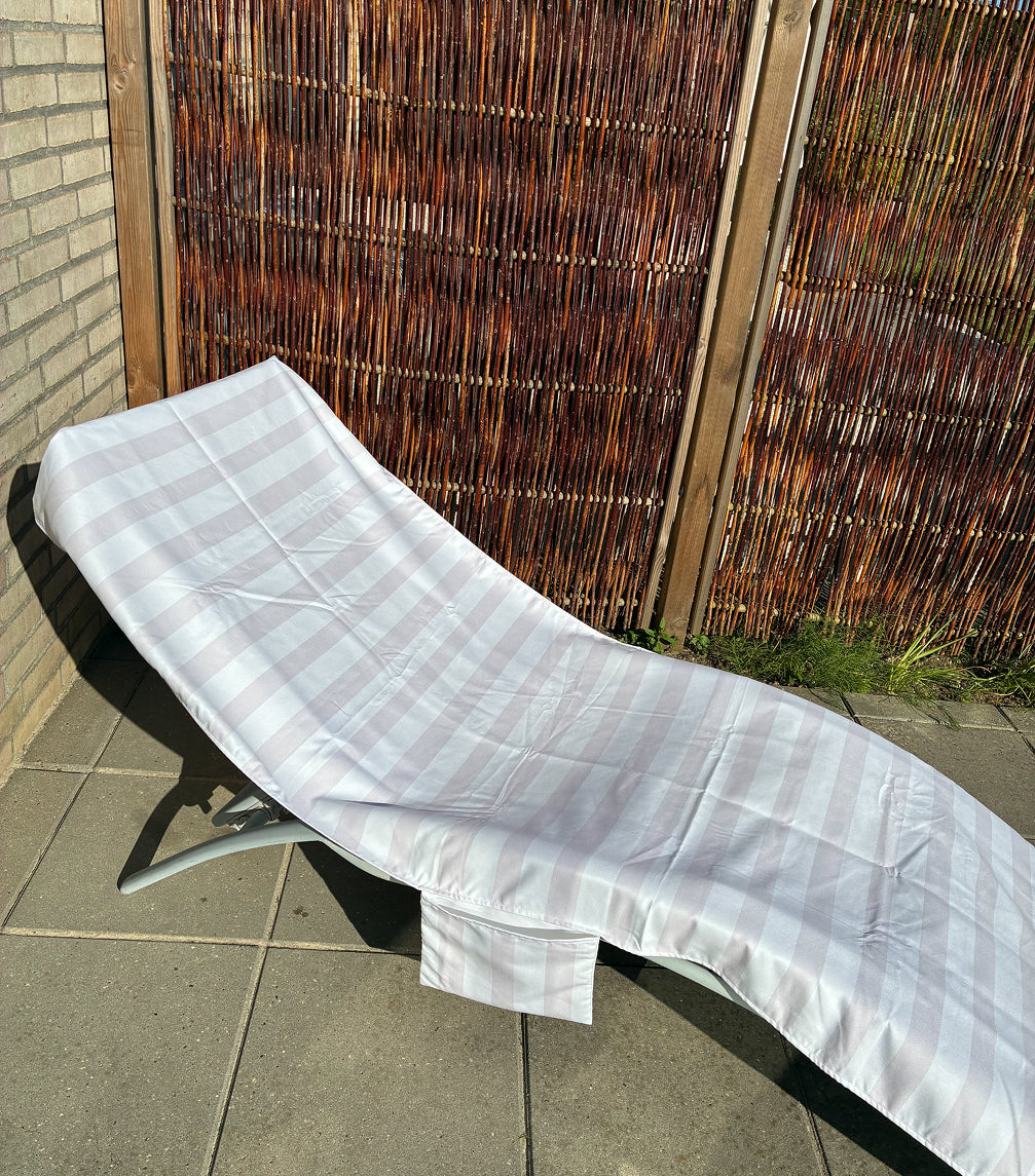 Cover til solseng - Stribet Grå