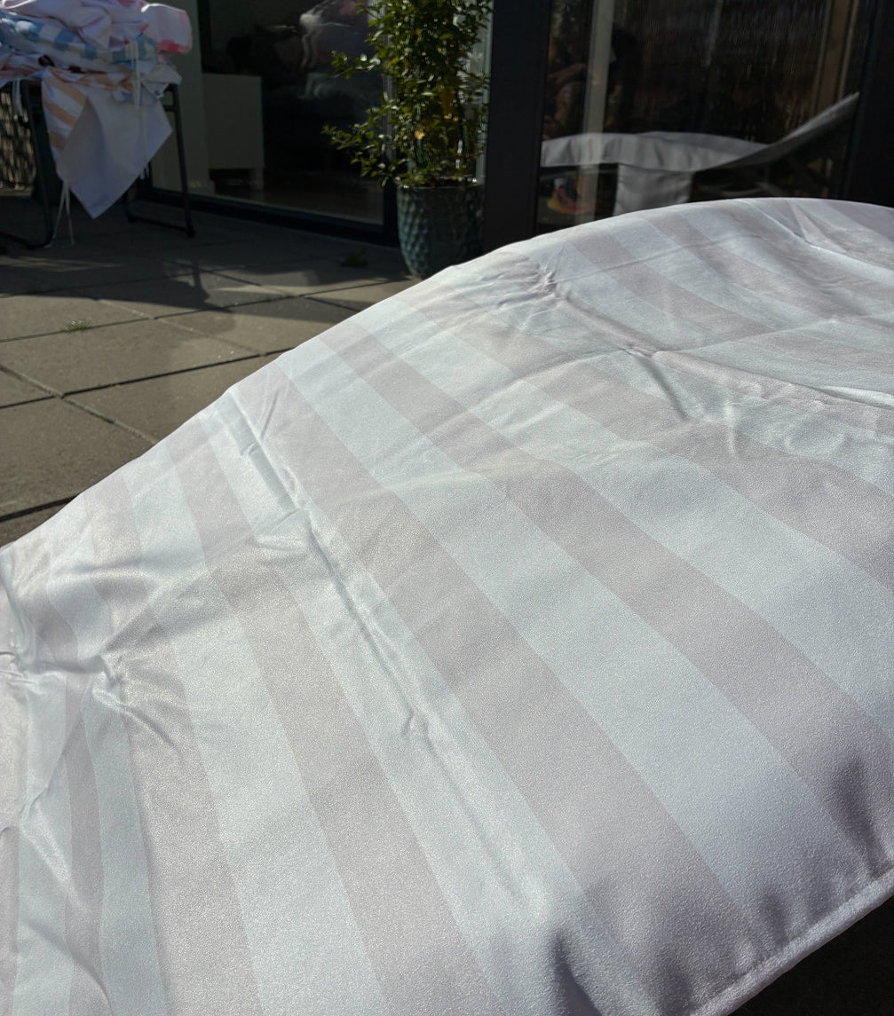 Cover til solseng - Stribet Grå