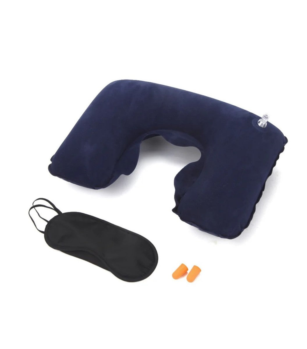 Oppustelig Nakkepudesæt (3-i-1) - Blå