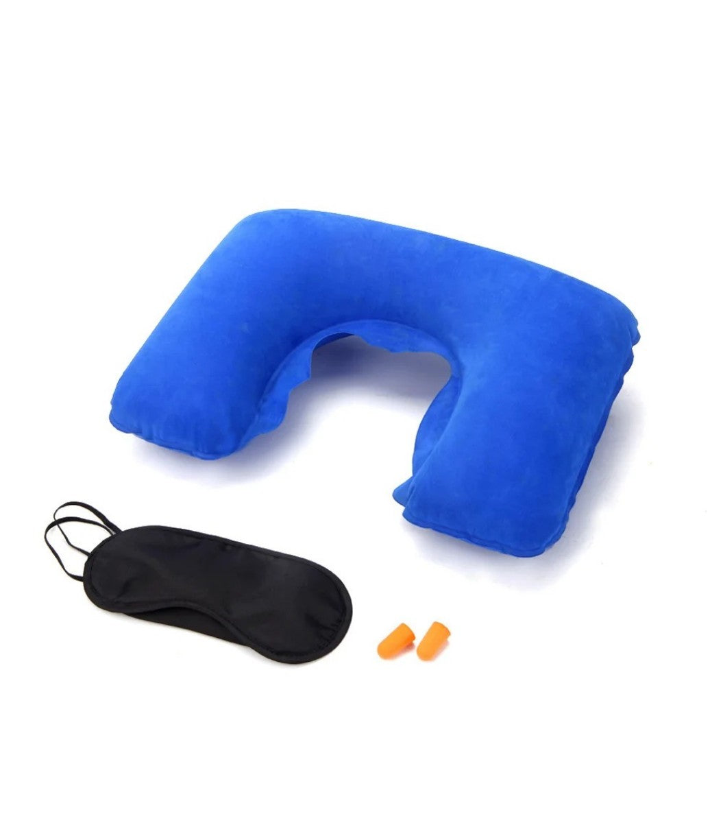Oppustelig Nakkepudesæt (3-i-1) - Lyseblå