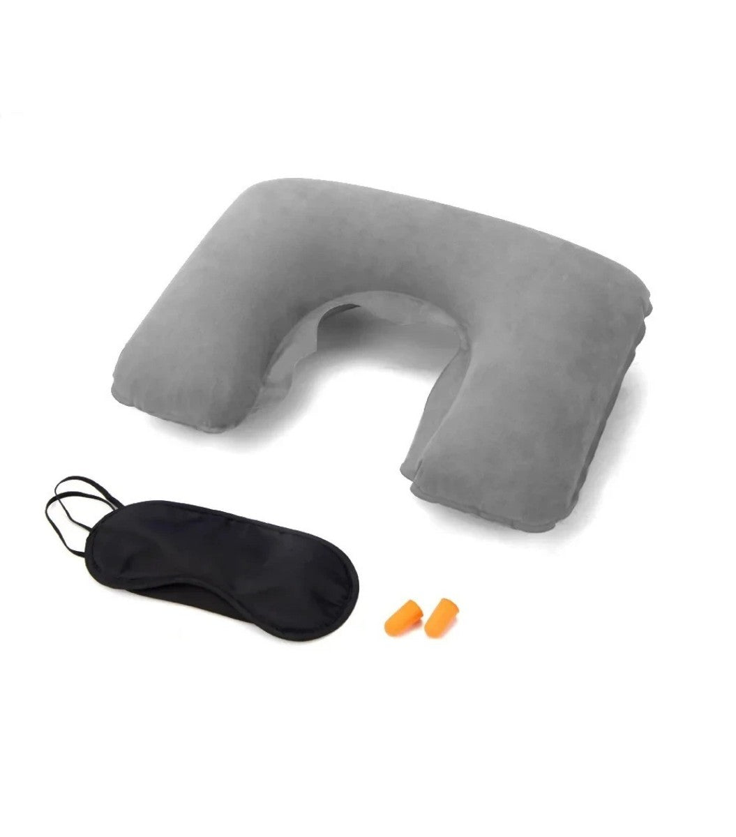 Oppustelig Nakkepudesæt (3-i-1) - Grå