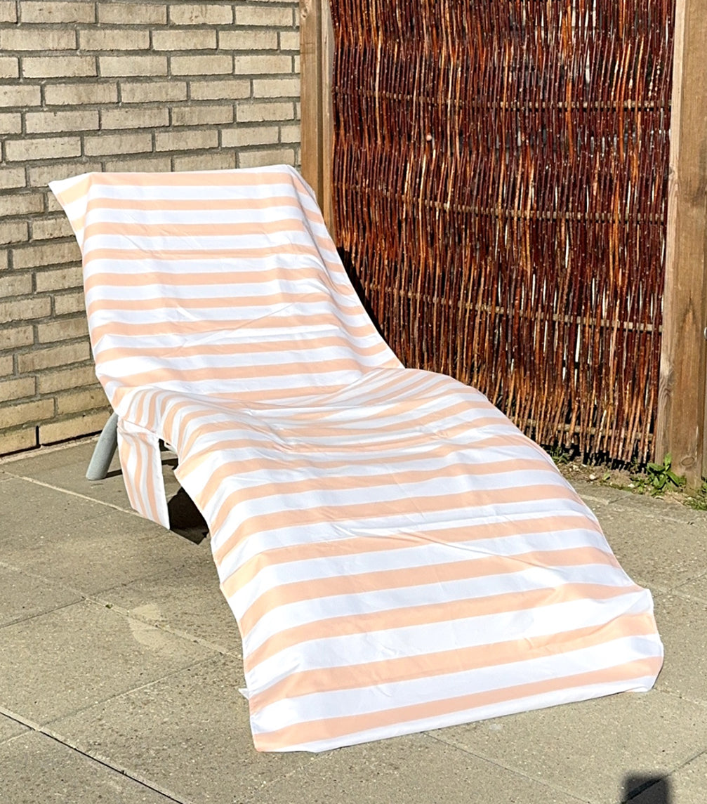 Cover til solseng - Stribet Peach
