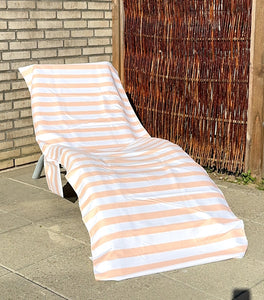 Cover til solseng - Stribet Peach