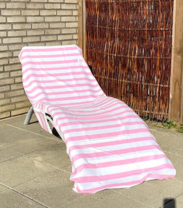 Cover til solseng - Stribet Pink