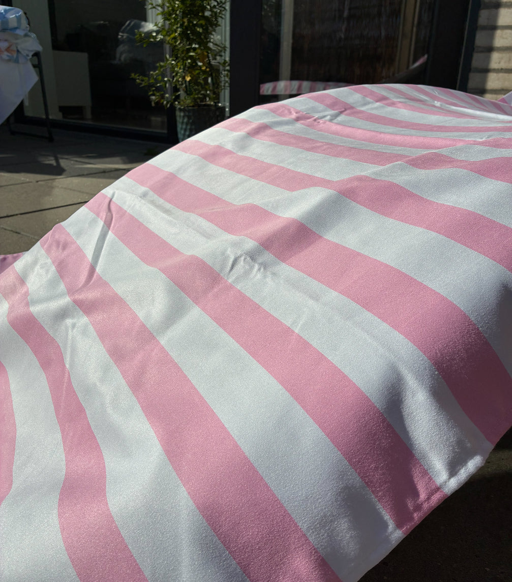 Cover til solseng - Stribet Pink