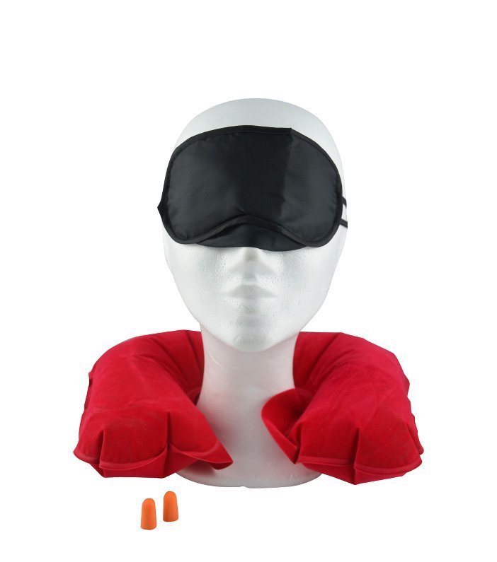 Oppustelig Nakkepudesæt (3-i-1) - Rød