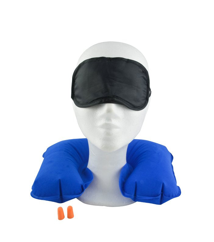 Oppustelig Nakkepudesæt (3-i-1) - Lyseblå